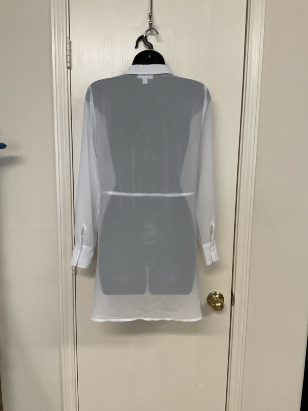 Bar III White Semi-Sheer Blouse - Picture 2 of 4